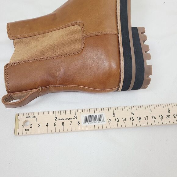 Madewell Chelsea Boots 7.5 Brown Leather Pull-On Ankle Booties - Picture 9 of 9
